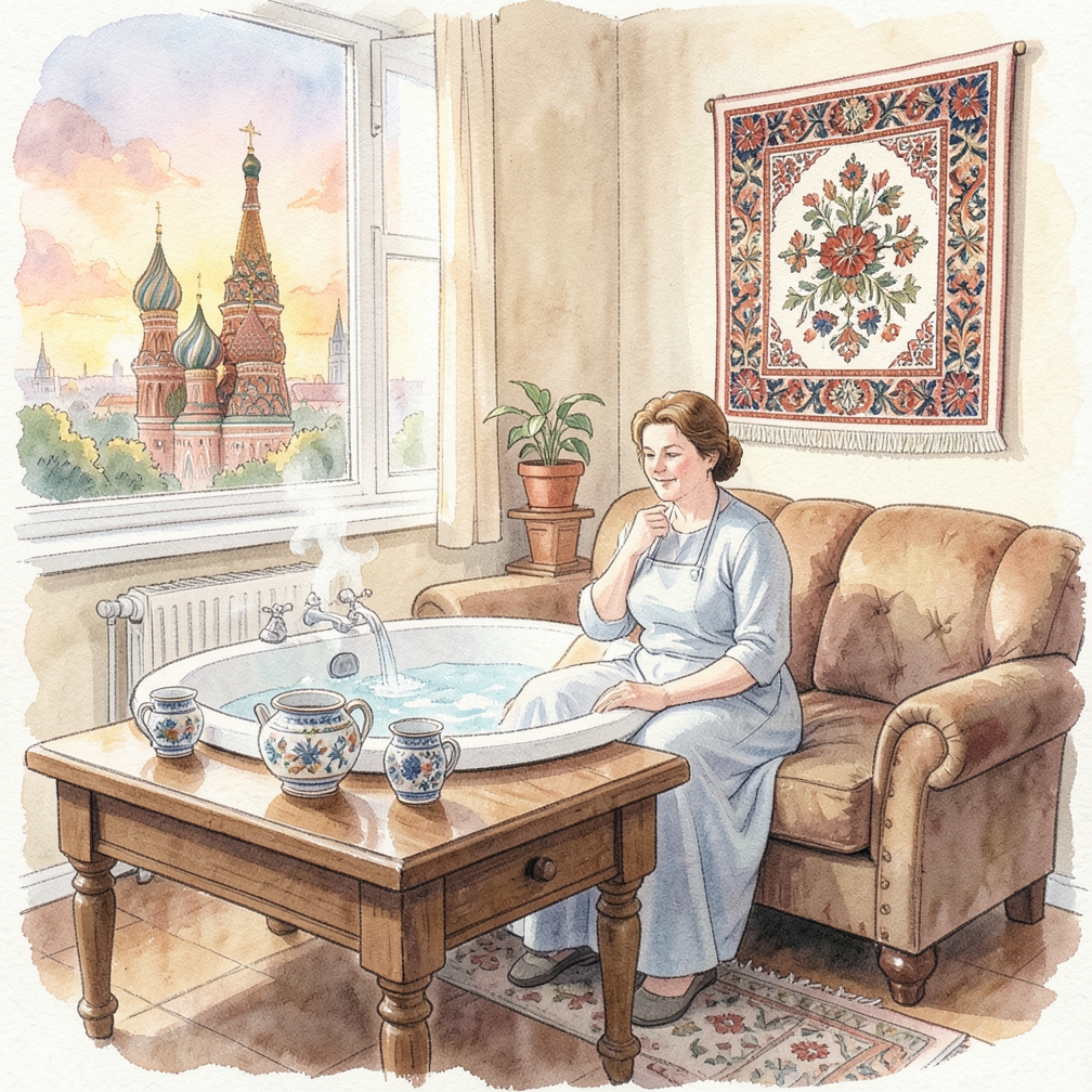 Сядьте в тёплую ванну