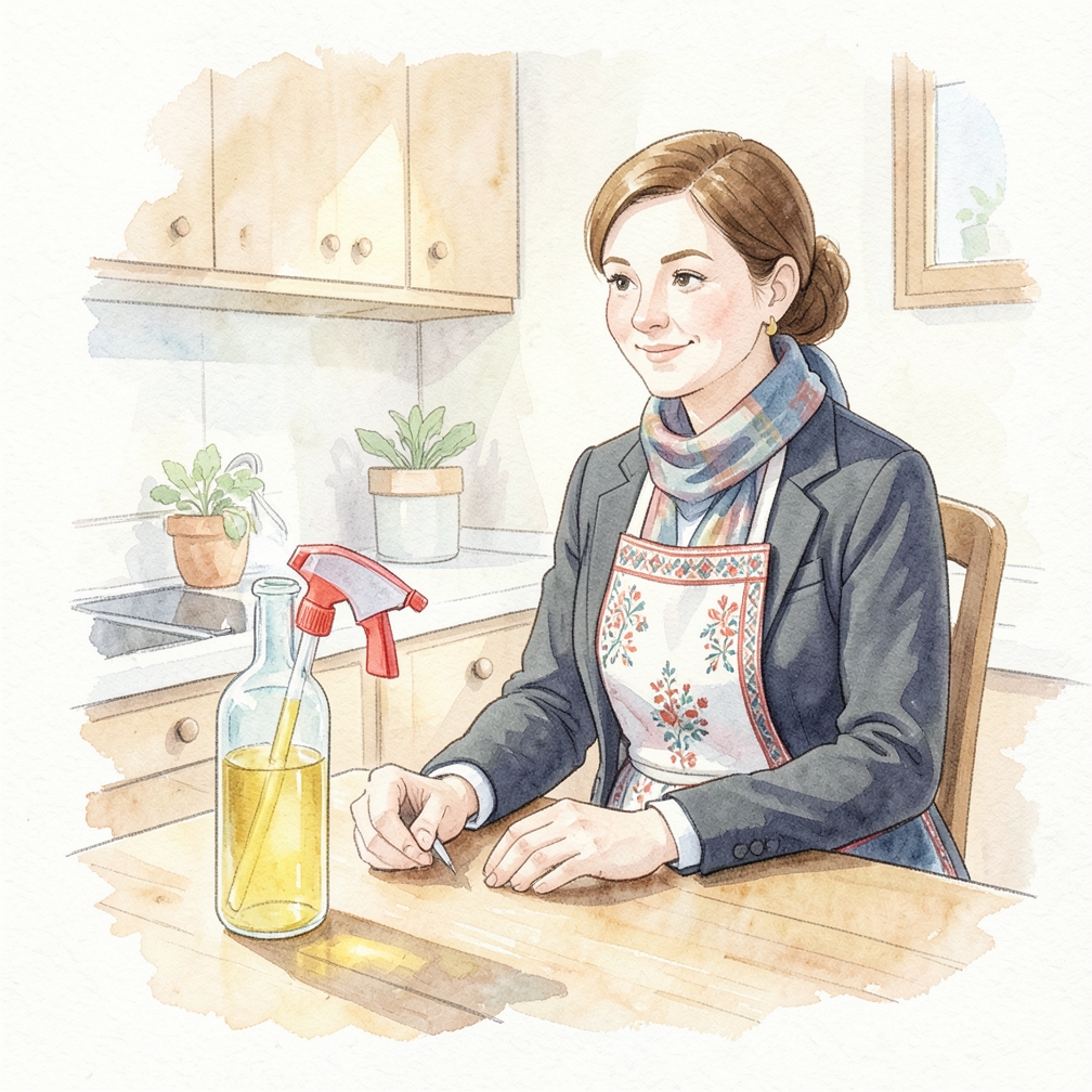 Смешайте воду и уксус