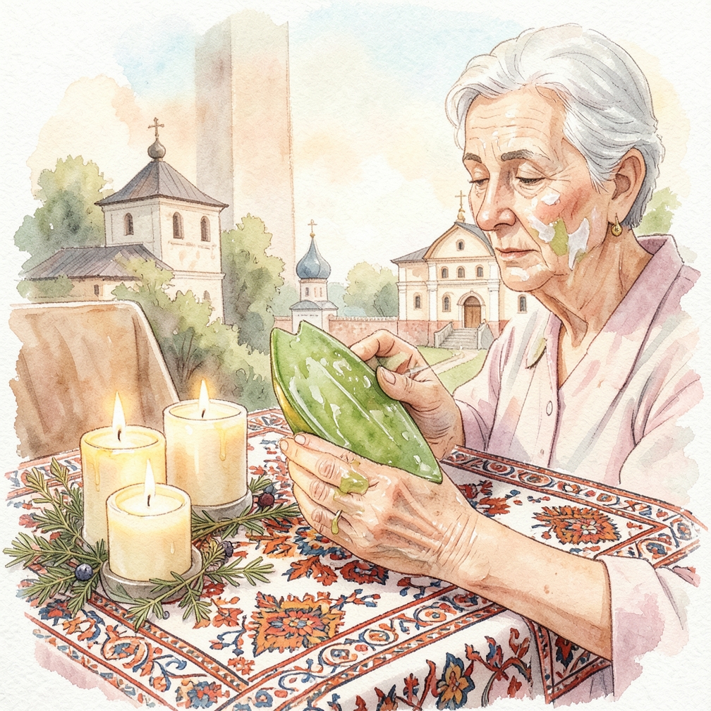 Нанесите гель алоэ вера
