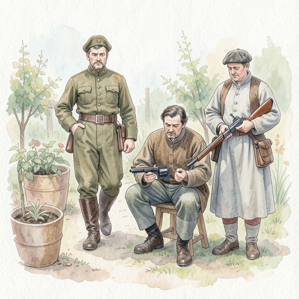 Положите порох в камеры