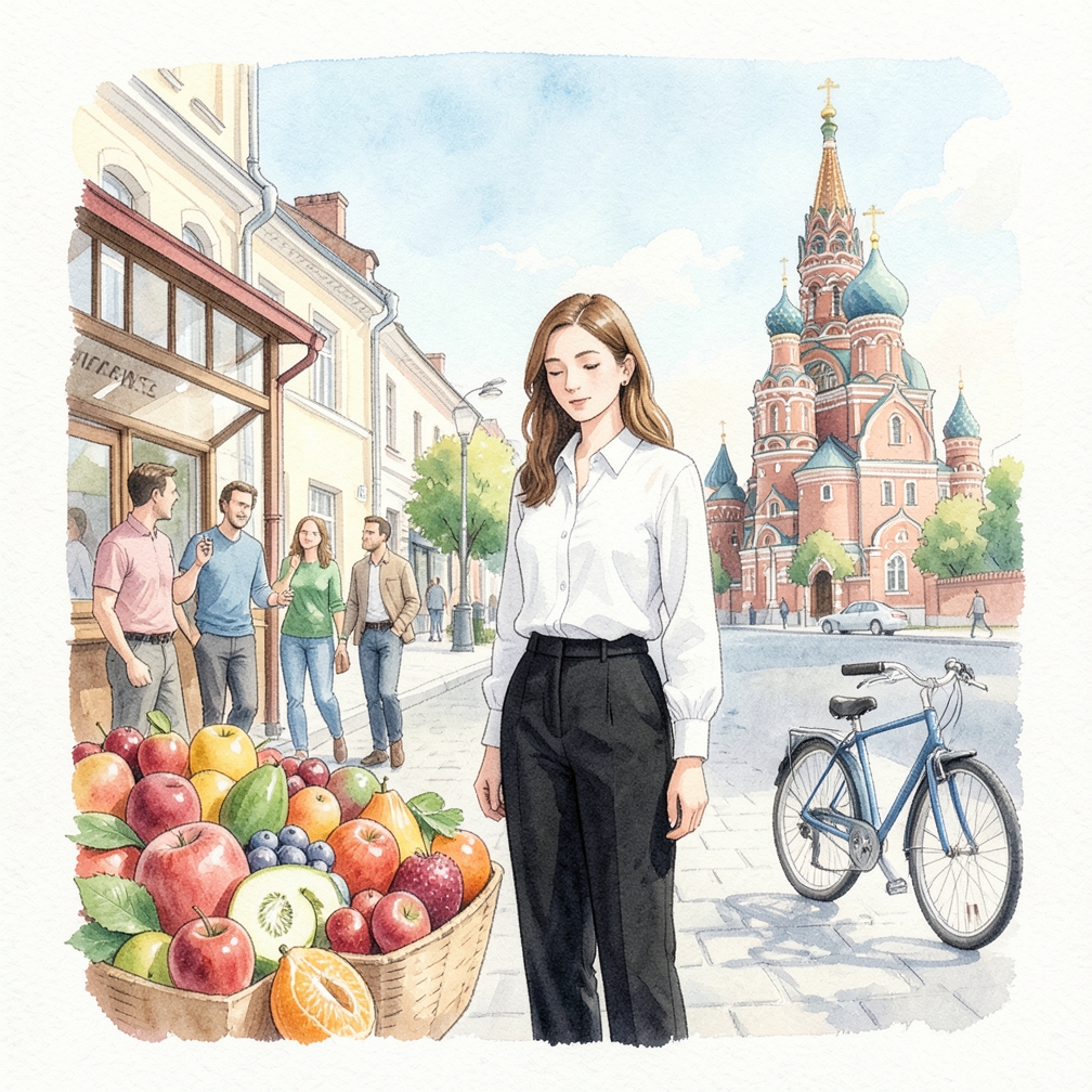 Наберите свежие фрукты и овощи.